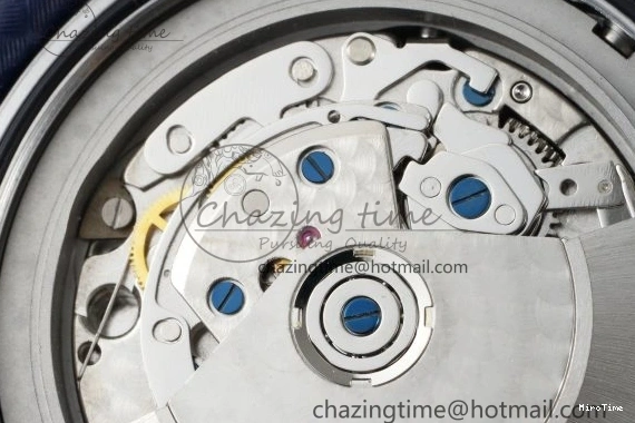 MIROTIME 0126 Pilot Chrono SS AZF 1:1 Best Edition Black Dial Orange Markers on Brown Leather Strap A EasyCare 7065